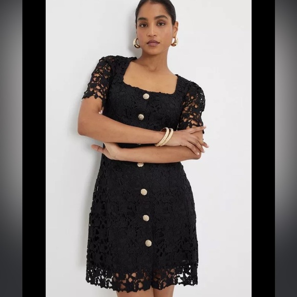 Black eyelet lace dress by Monteau size small item 08-06 - Picture 7 of 10